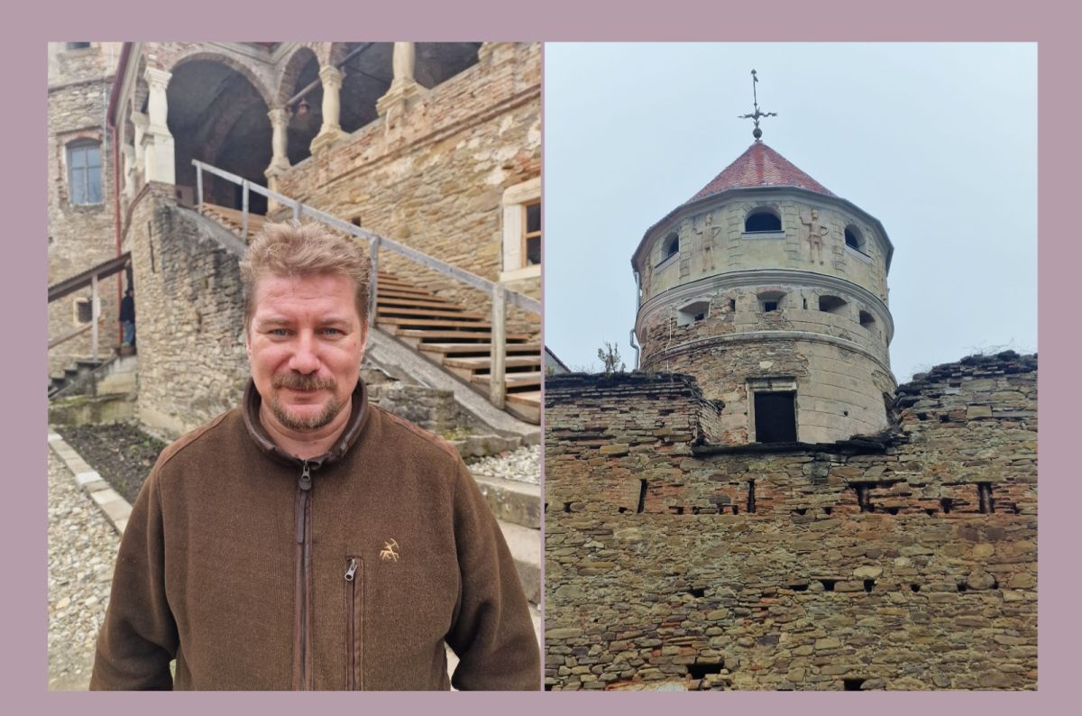 Castelul Bethlen și arheologul Levente Zolya Foto: Valentin Țigău/RRI