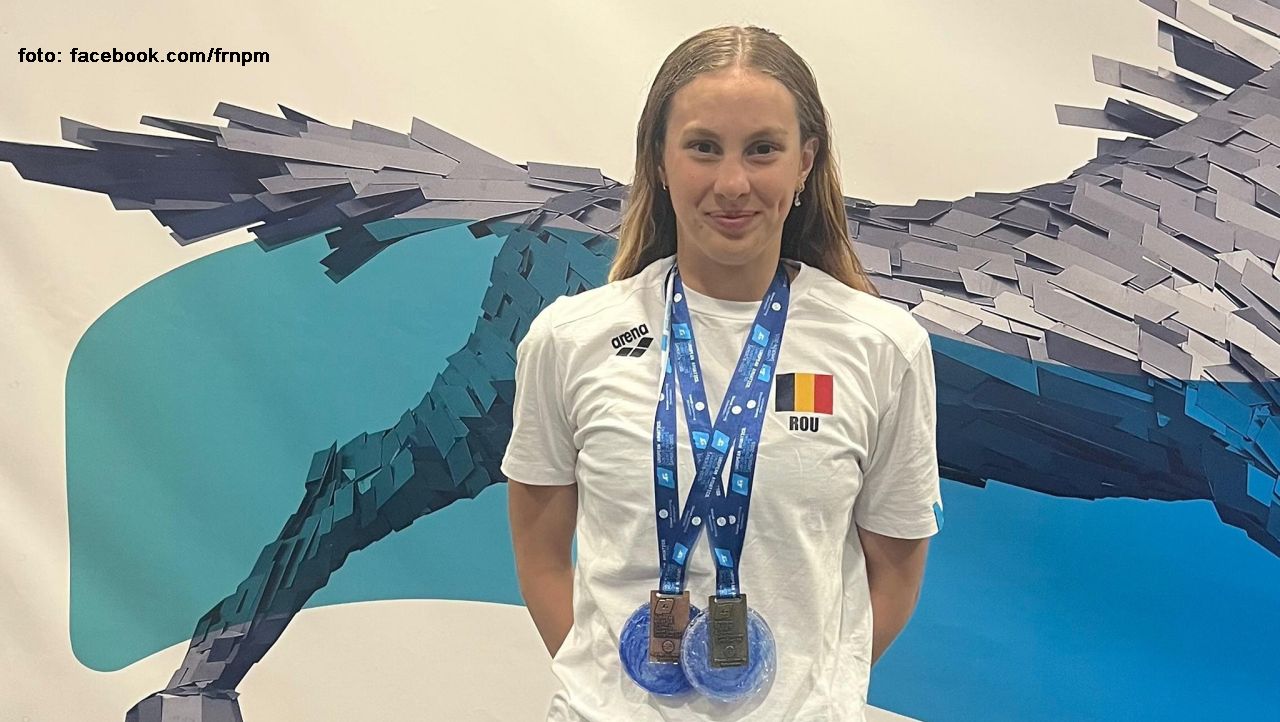 Daria Silișteanu - medalie de aur la 100 m spate în Slovacia (foto: foto facebook.com/frnpm)