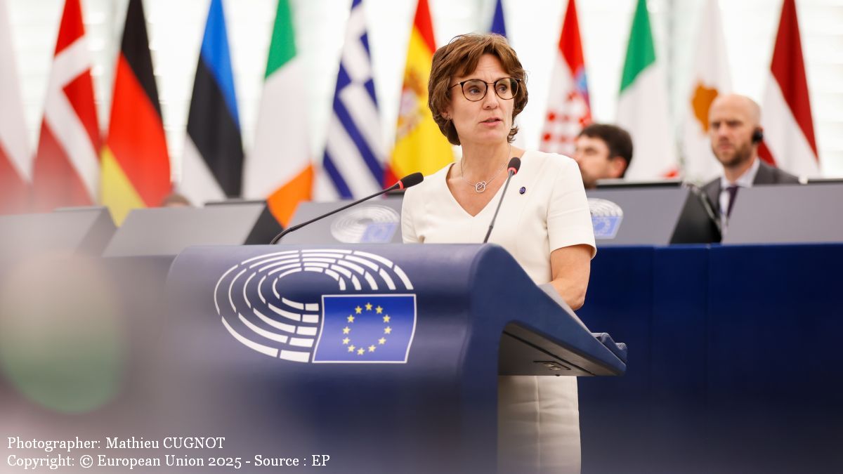 Jessika Roswall (Foto: Photographer: Mathieu CUGNOT Copyright: © European Union 2025 - Source : EP)