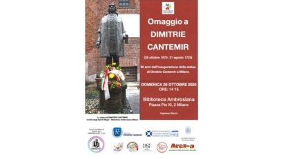 50 anni dall’inaugurazione della statua del principe Dimitrie Cantemir alla Pinacoteca Ambrosiana di Milano