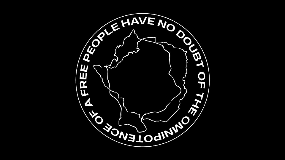 afiş expoziţie „Nu aveți nicio îndoială despre omnipotența unui popor liber” (foto Galeria Catinca Tăbăcaru)